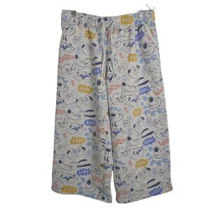 Disney Critter Lounge elastic waist sweat pants wide leg Grey Multi-Color Size L
